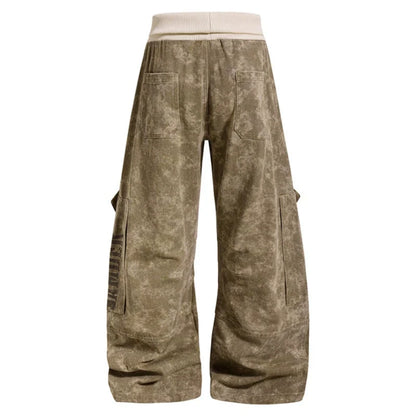 Cargo Culotte Pants Wide-Leg Cropped Fit Utility Pockets
