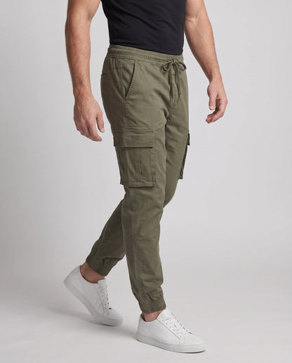 Cargo Pants Elastic Waistband Drawstring Side Pockets