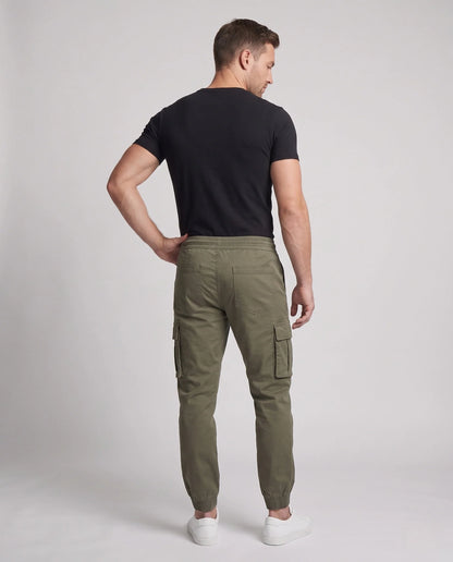 Cargo Pants Elastic Waistband Drawstring Side Pockets