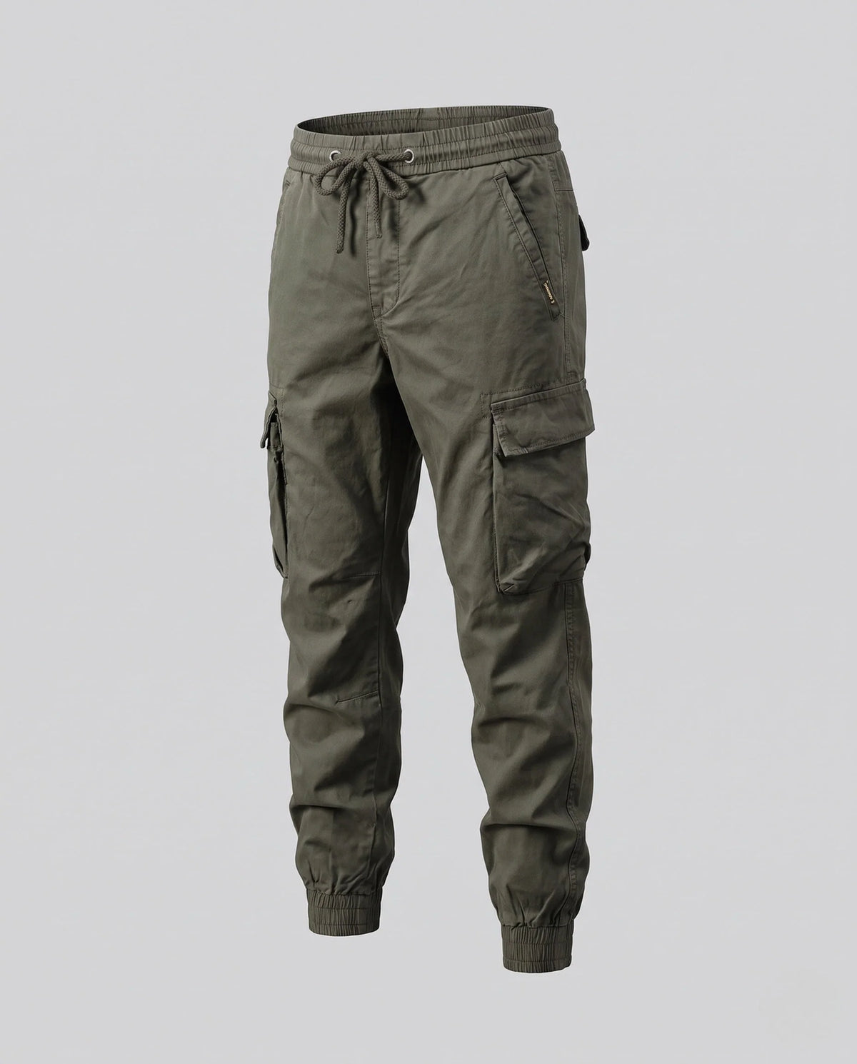 Cargo Pants Elastic Waistband Drawstring Side Pockets