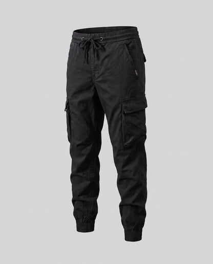 Cargo Pants Elastic Waistband Drawstring Side Pockets