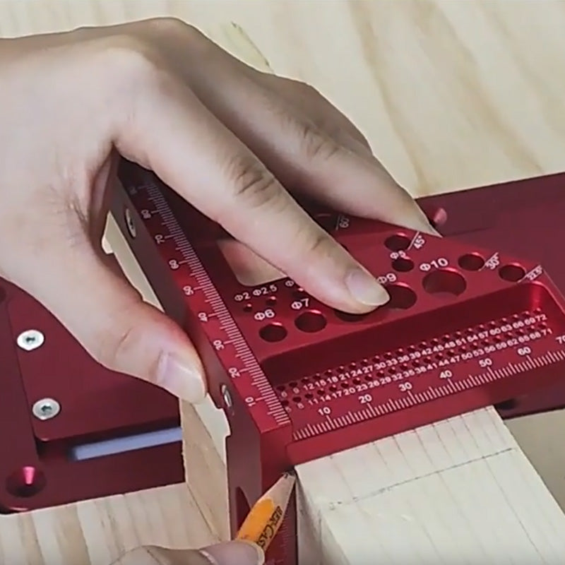 Carpenter's Square Anodized Aluminum Laser Scale & Drill Holes
