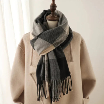 Cashmere Scarf 100% Cashmere Plaid Generous Size