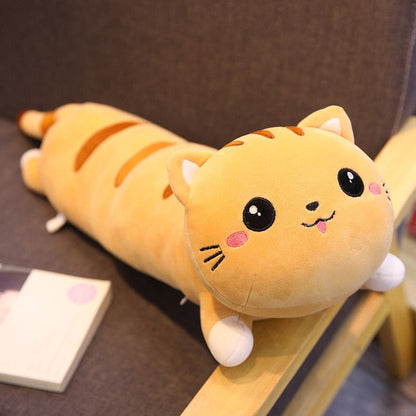 Cat Body Pillow Soft Plush Multiple Sizes