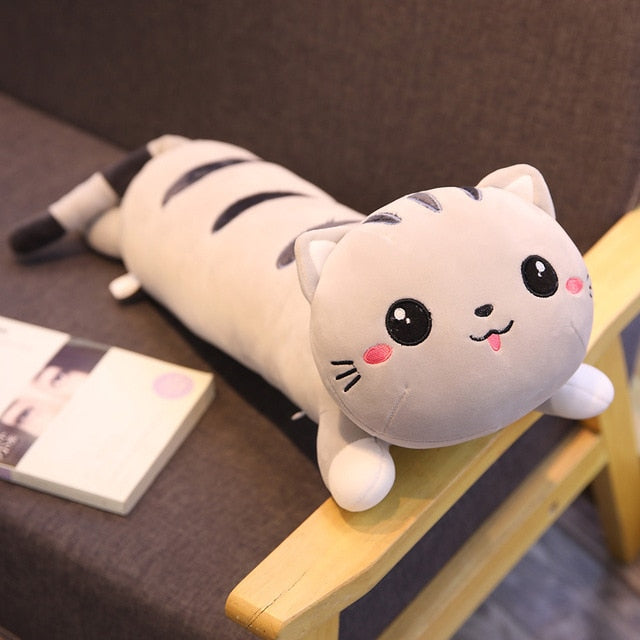 Cat Body Pillow Soft Plush Multiple Sizes