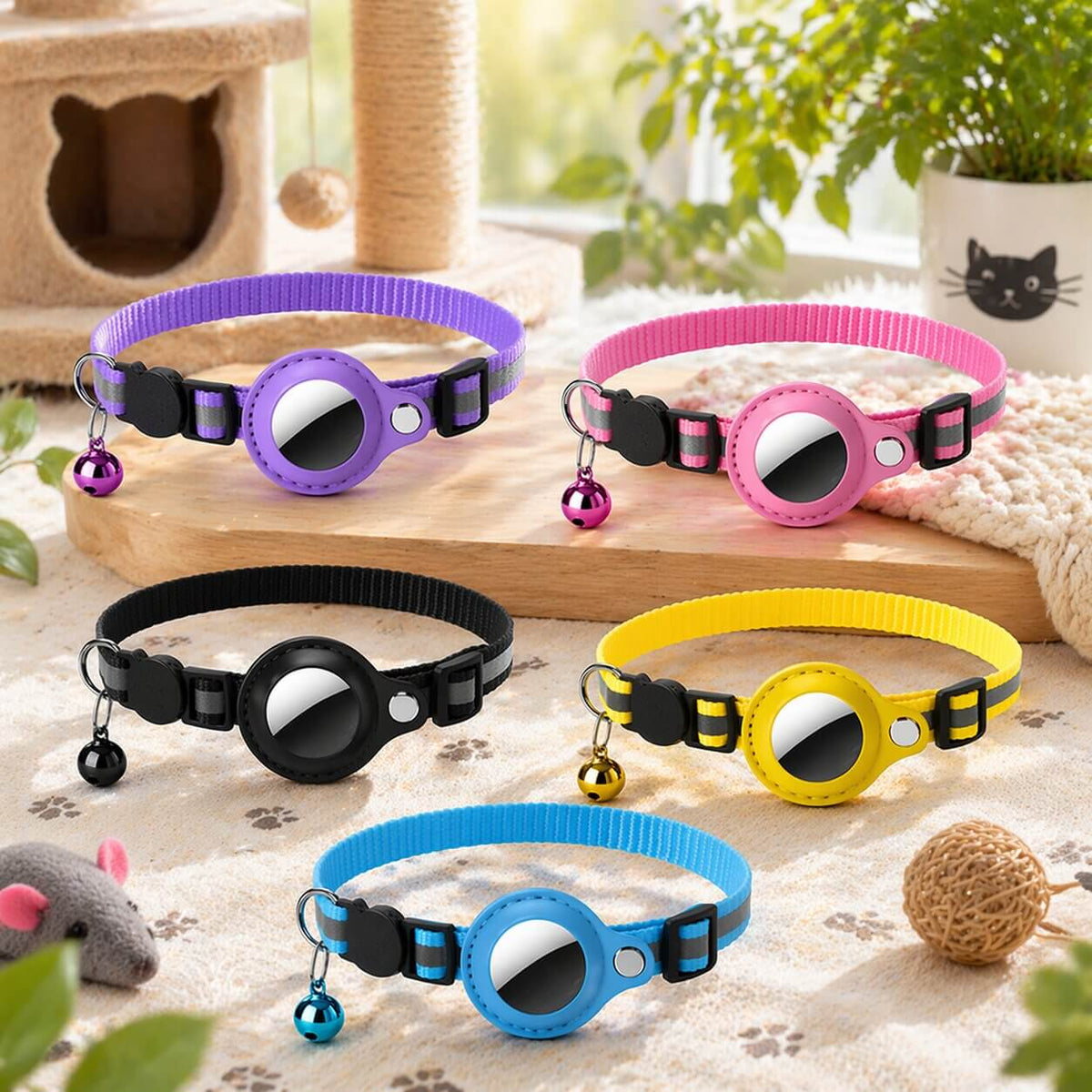 Cat Collar Tracker-Ready Breakaway & Reflective