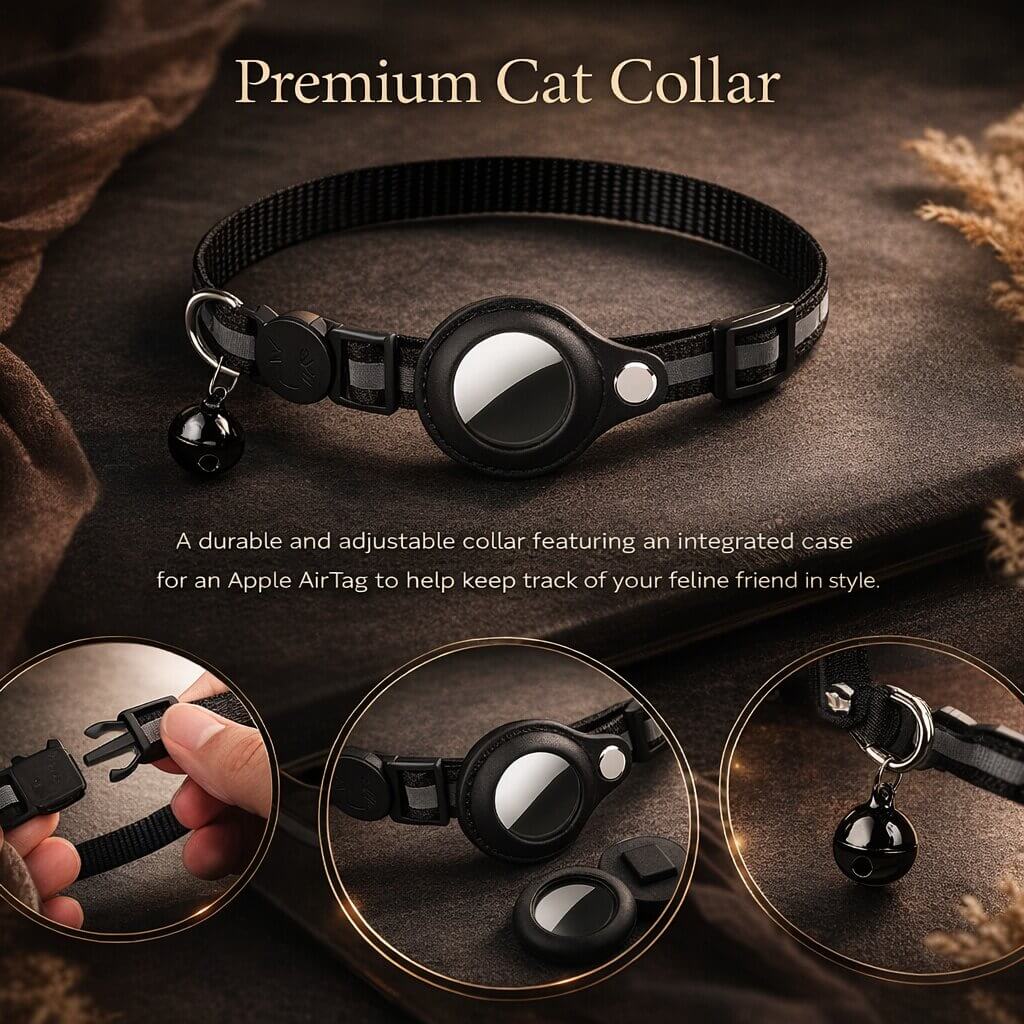 Cat Collar Tracker-Ready Breakaway & Reflective