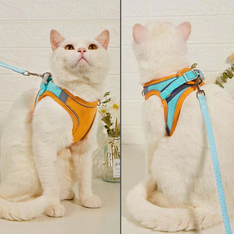 Cat Harness & Leash Padded Reflective Quick-Release