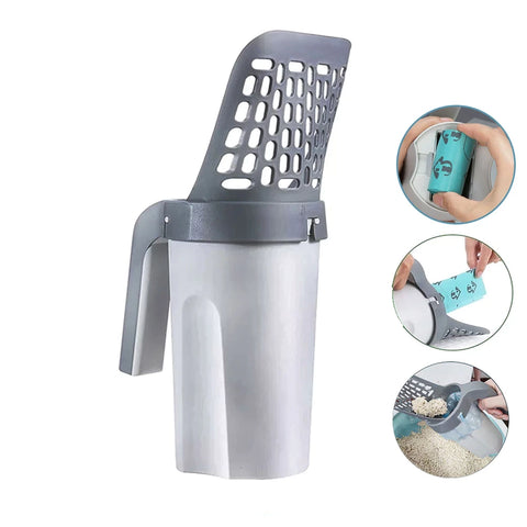Cat Litter Scoop 2-In-1 Odor-Tight Biodegradable Bags