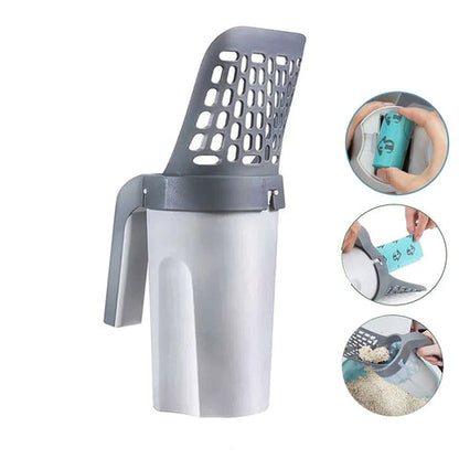 Cat Litter Scoop 2-In-1 Odor-Tight Biodegradable Bags