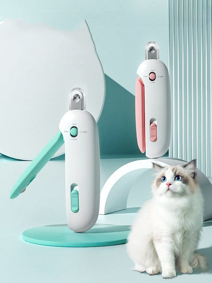 Cat Nail Clipper Adjustable Opening Splash Guard & Hidden Nail File