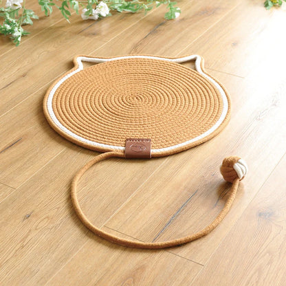 Cat Scratching Mat Natural Sisal Double-Sided With Dangling Toy