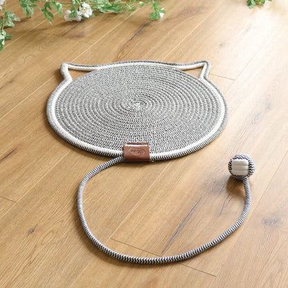 Cat Scratching Mat Natural Sisal Double-Sided With Dangling Toy