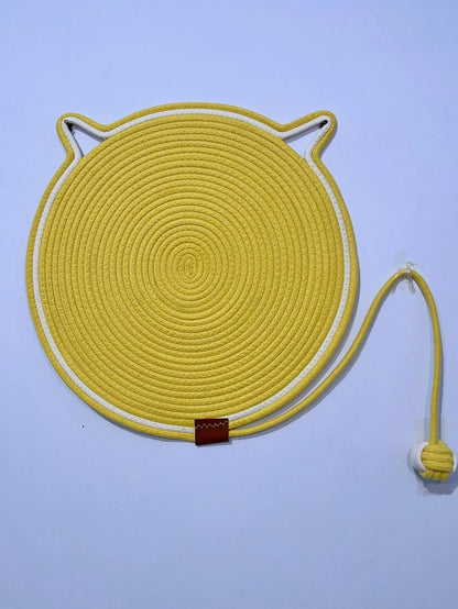 Cat Scratching Mat Natural Sisal Double-Sided With Dangling Toy