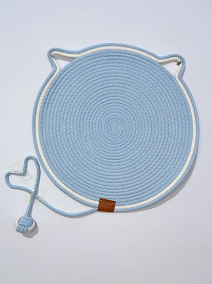 Cat Scratching Mat Natural Sisal Double-Sided With Dangling Toy