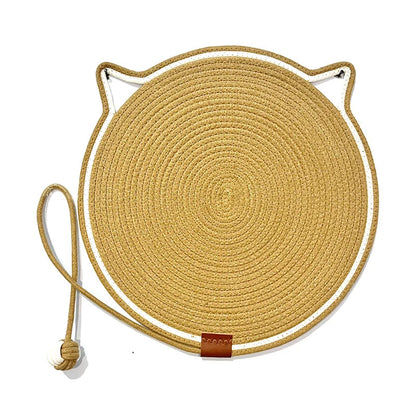 Cat Scratching Mat Natural Sisal Double-Sided With Dangling Toy