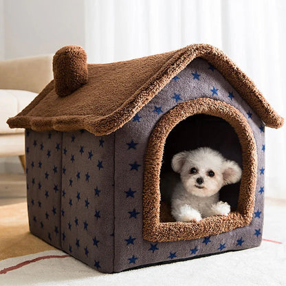 Cat & Small Dog Bed Enclosed Plush Machine Washable