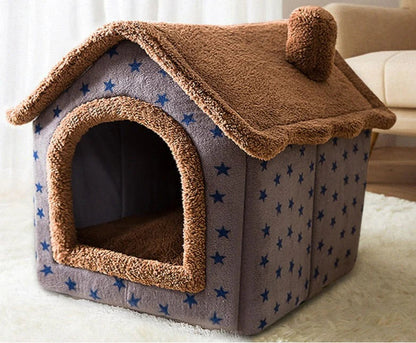 Cat & Small Dog Bed Enclosed Plush Machine Washable