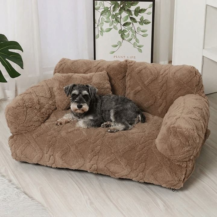 Cat & Small Dog Bed Quilted Velvet Raised Edge