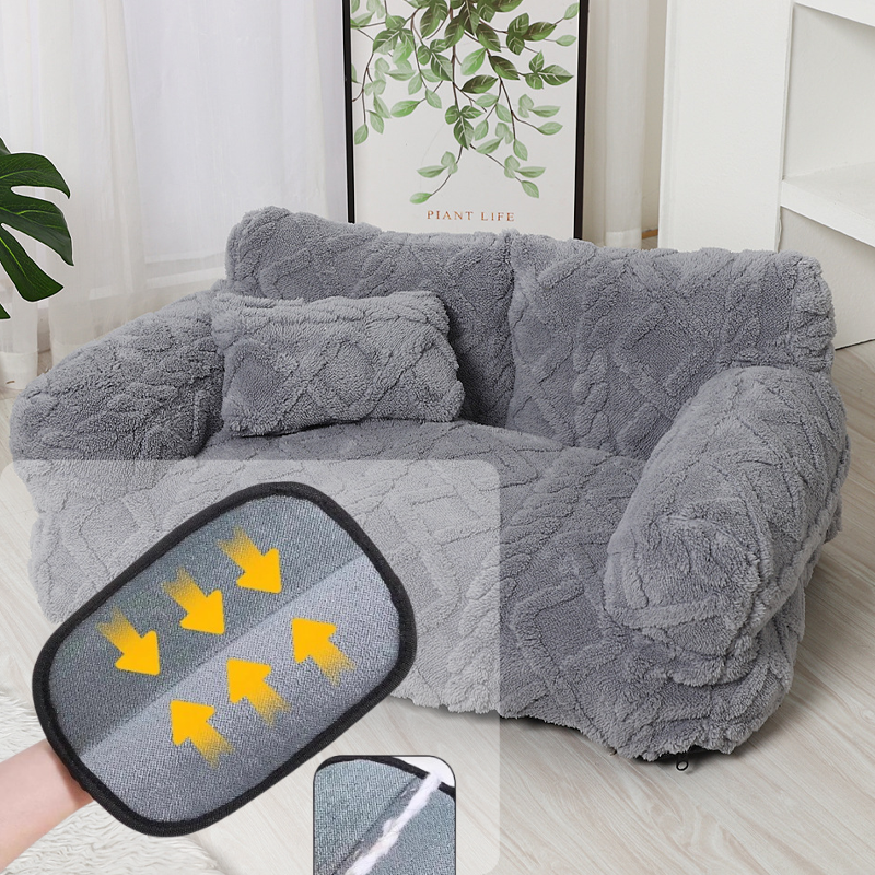 Cat & Small Dog Bed Quilted Velvet Raised Edge