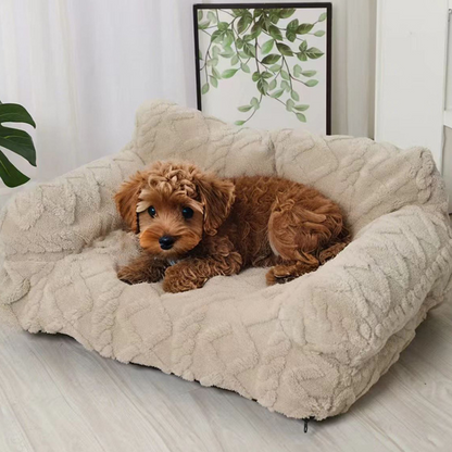Cat & Small Dog Bed Quilted Velvet Raised Edge