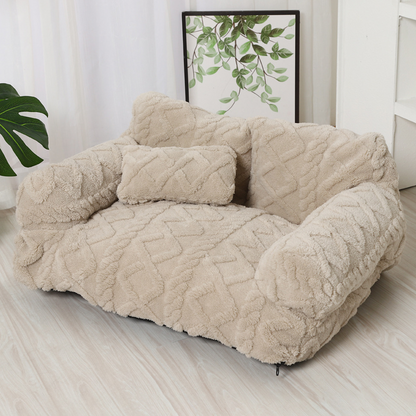 Cat & Small Dog Bed Quilted Velvet Raised Edge