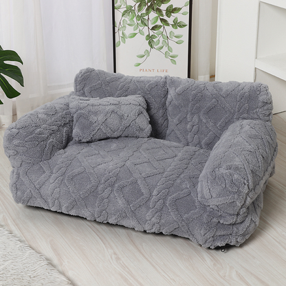 Cat & Small Dog Bed Quilted Velvet Raised Edge