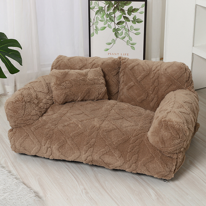 Cat & Small Dog Bed Quilted Velvet Raised Edge