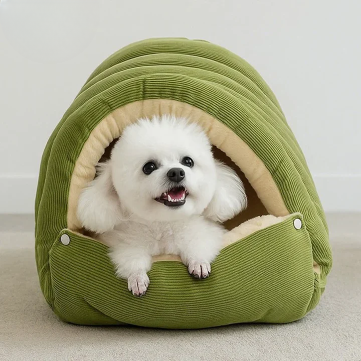 Cat & Small Dog Cave Bed Semi-Enclosed Magnetic Closure