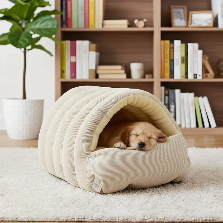 Cat & Small Dog Cave Bed Semi-Enclosed Magnetic Closure