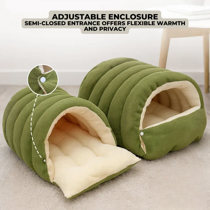 Cat & Small Dog Cave Bed Semi-Enclosed Magnetic Closure