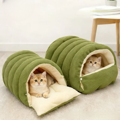 Cat & Small Dog Cave Bed Semi-Enclosed Magnetic Closure