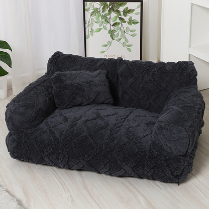 Cat & Small Dog Sofa Quilted Plush Raised Edge