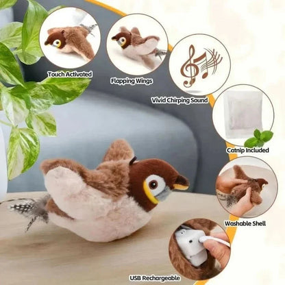 Cat Toy Interactive Plush Movement & Sounds USB Rechargeable