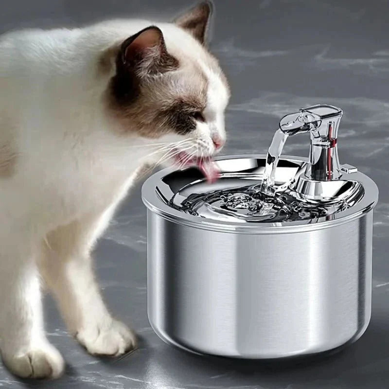 Cat Water Fountain Stainless Steel Motion-Activated 4-Stage Filtration