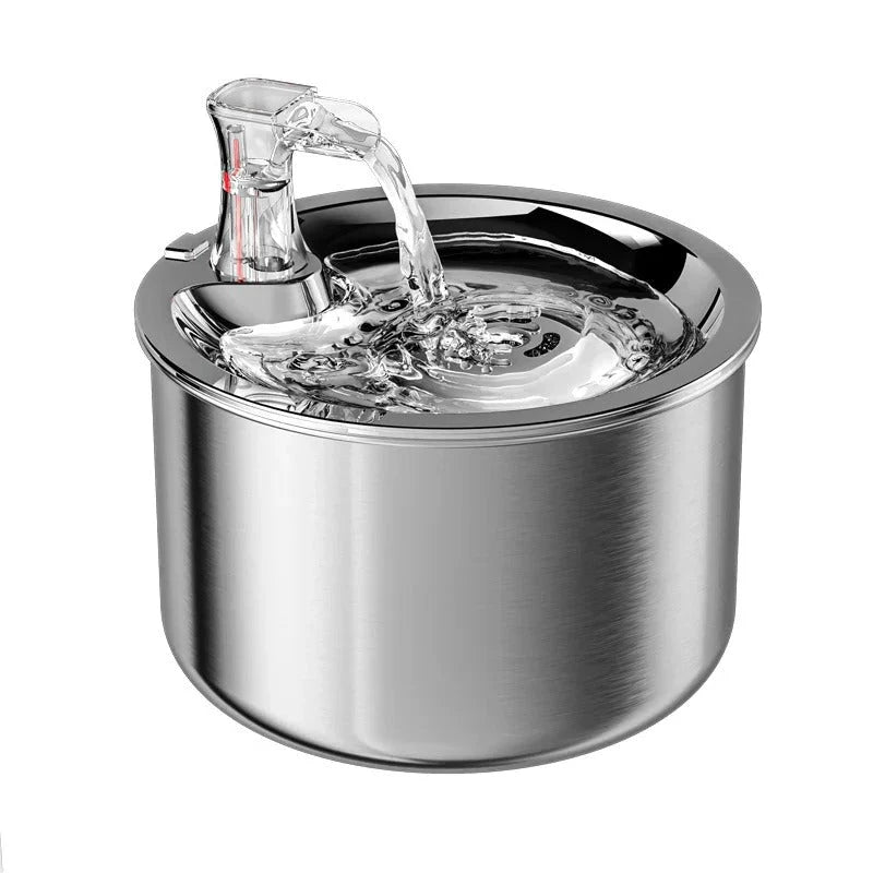 Cat Water Fountain Stainless Steel Motion-Activated 4-Stage Filtration