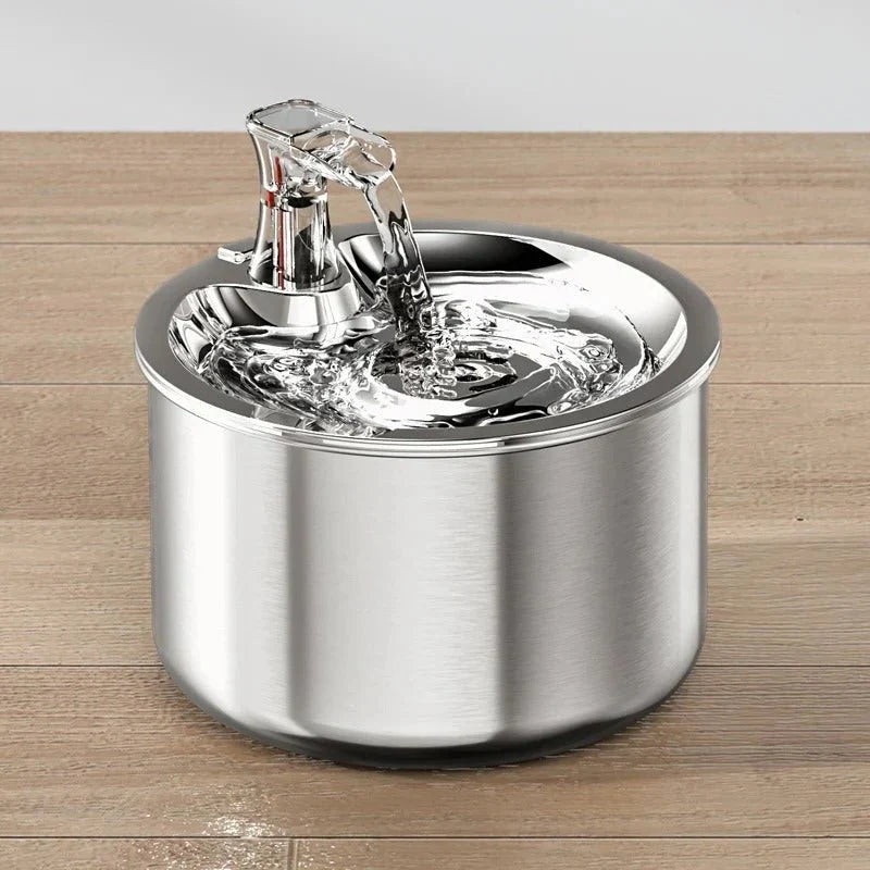 Cat Water Fountain Stainless Steel Motion-Activated 4-Stage Filtration