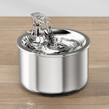Cat Water Fountain Stainless Steel Motion-Activated 4-Stage Filtration