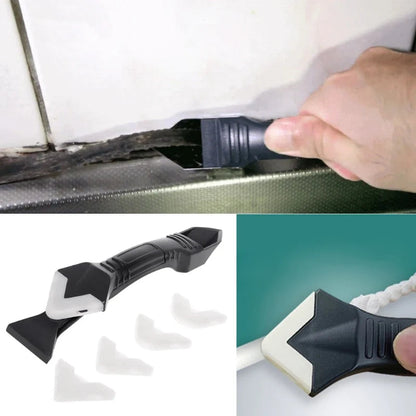 Caulking Tool 3-in-1 Cut Scrape & Smooth Silicone Attachments