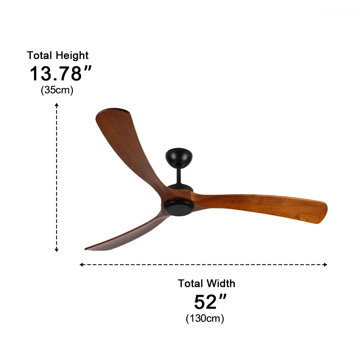 Ceiling Fan Reversible Airflow IP65 Water-Resistant Design
