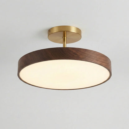 Ceiling Lamp Wood Finish Low-Profile 3 Adjustable Light Tones