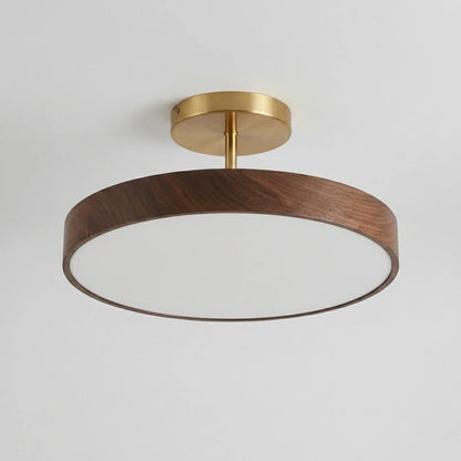Ceiling Lamp Wood Finish Low-Profile 3 Adjustable Light Tones