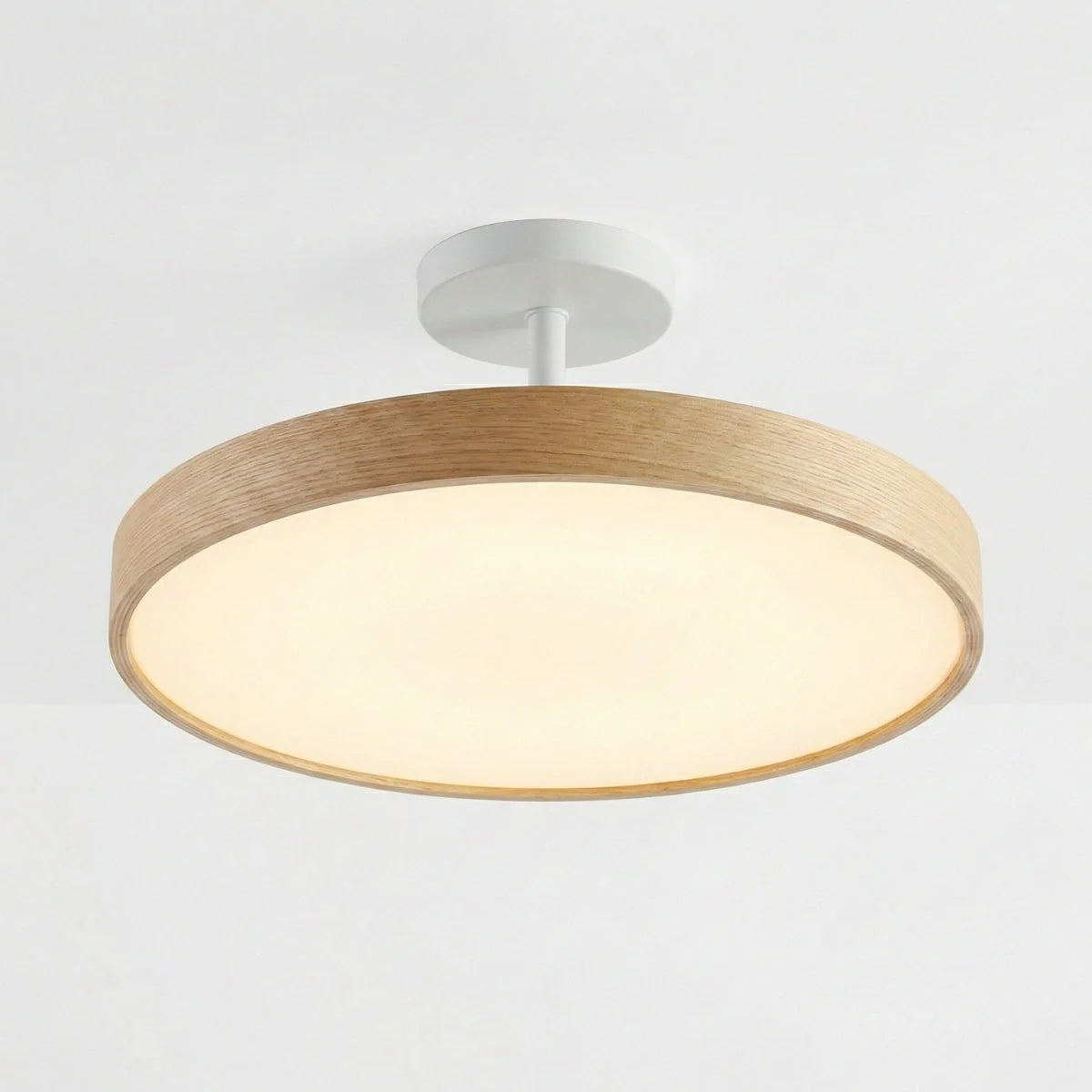 Ceiling Lamp Wood Finish Low-Profile 3 Adjustable Light Tones