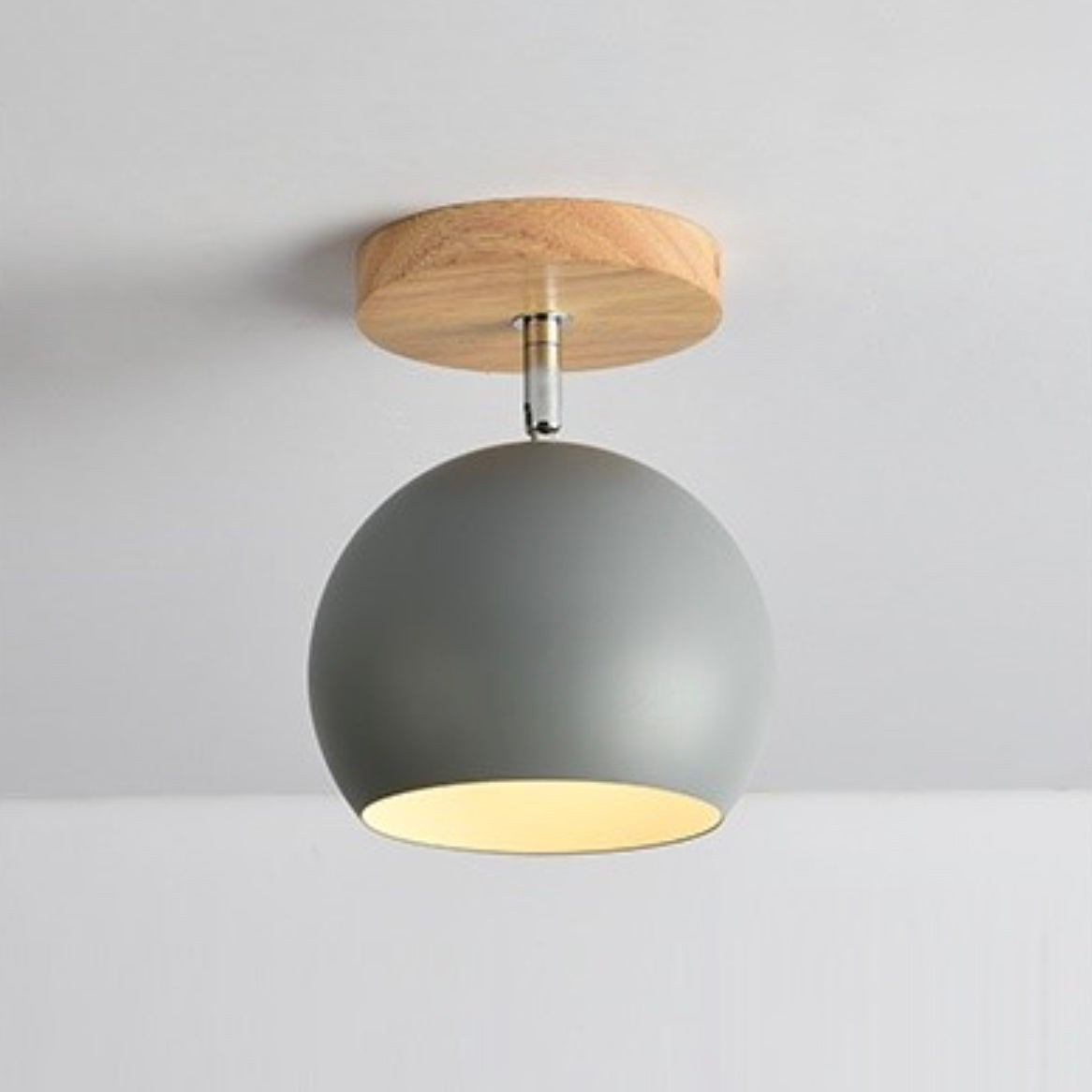 Ceiling Light Adjustable Swivel Shade Wood Cover