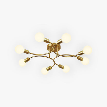 Ceiling Light Multi-Arm Gold Metal E27 Compatible