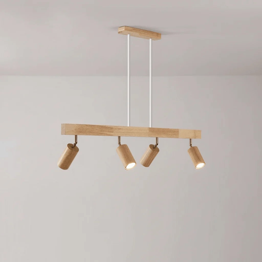 Ceiling Light Solid Wood Adjustable Head
