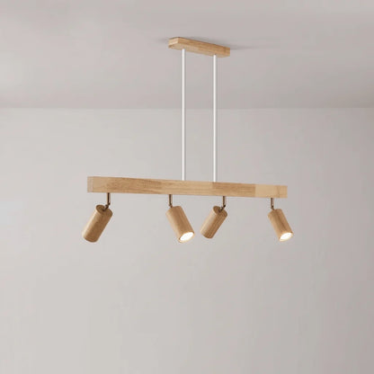 Ceiling Light Solid Wood Adjustable Head