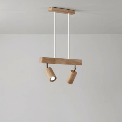 Ceiling Light Solid Wood Adjustable Head
