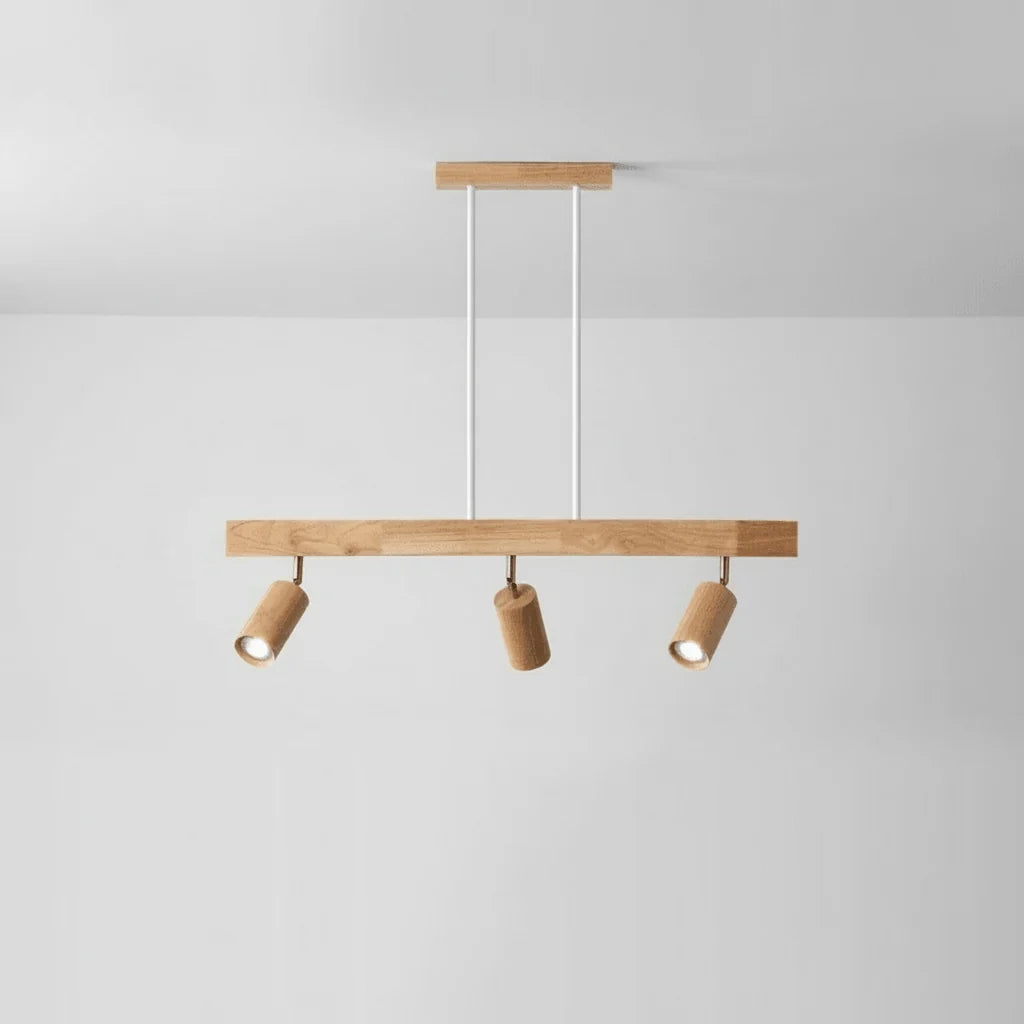Ceiling Light Solid Wood Adjustable Head