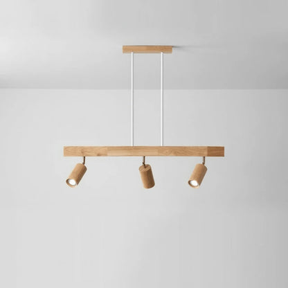 Ceiling Light Solid Wood Adjustable Head